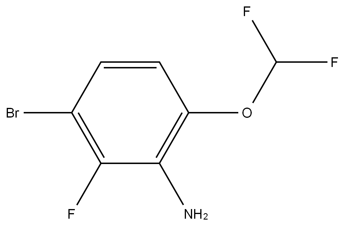3-溴-6-(二氟甲氧基)-2-氟苯胺 结构式