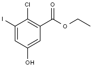 Ethyl 2-chloro-5-hydroxy-3-iodobenzoate 结构式