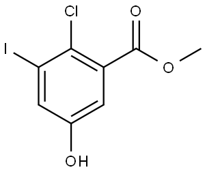 Methyl 2-chloro-5-hydroxy-3-iodobenzoate 结构式
