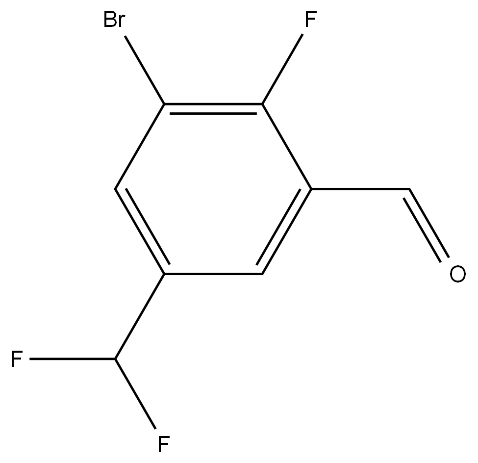 3-溴-5-(二氟甲基)-2-氟苯甲醛 结构式
