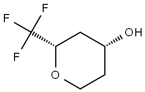 REL-(2R,4S)-2-(三氟甲基)四氢-2H-吡喃-4-醇 结构式