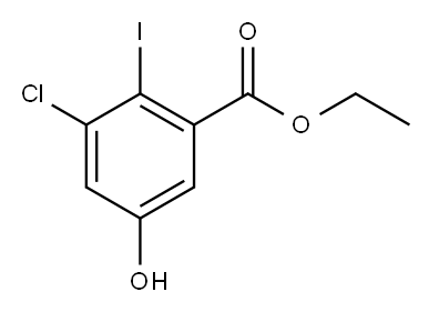 Ethyl 3-chloro-5-hydroxy-2-iodobenzoate 结构式