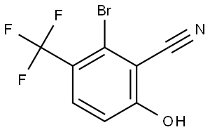 2-Bromo-6-hydroxy-3-(trifluoromethyl)benzonitrile 结构式