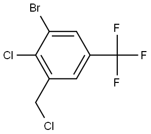 1-Bromo-2-chloro-3-(chloromethyl)-5-(trifluoromethyl)benzene 结构式