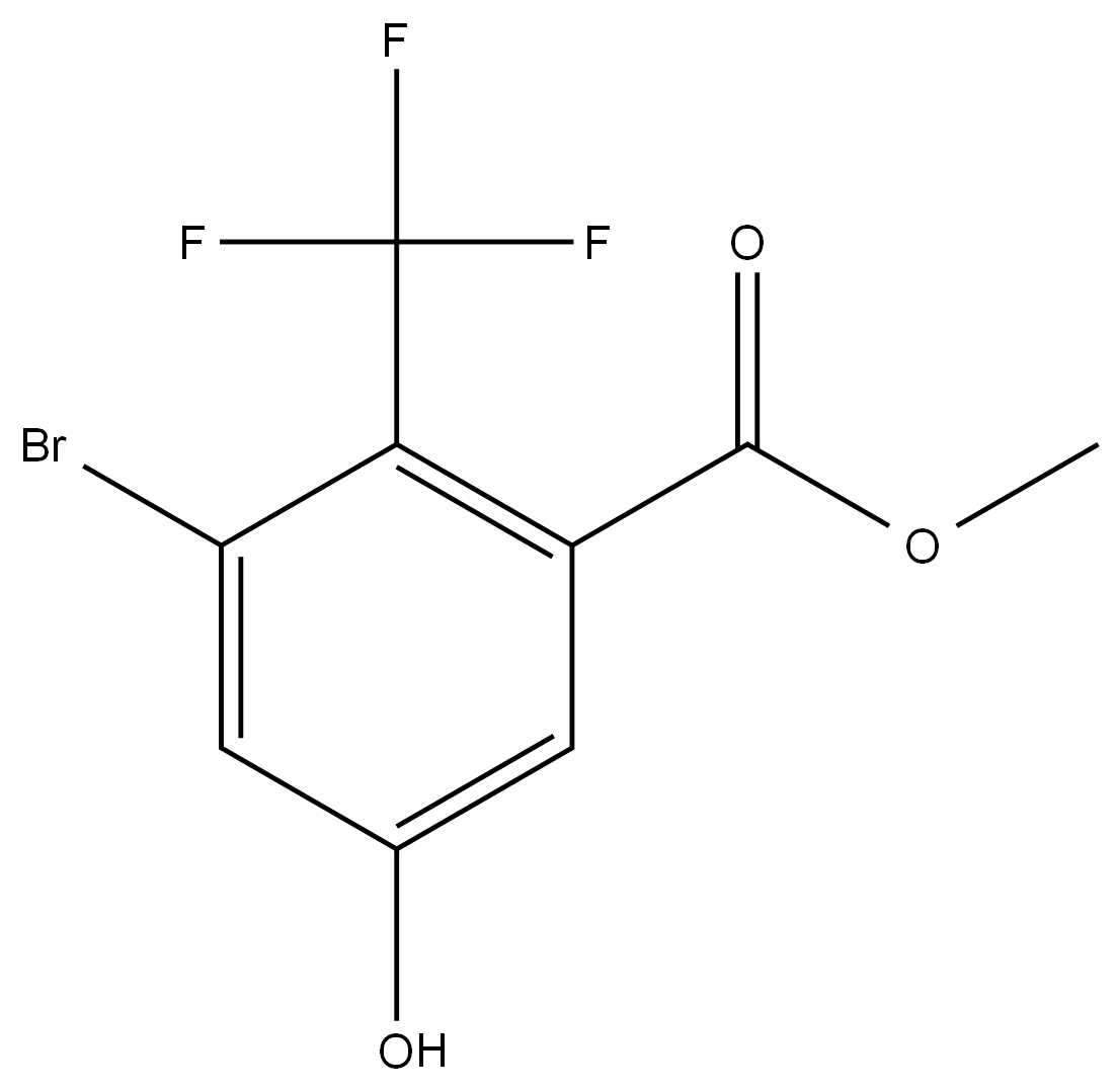Methyl 3-bromo-5-hydroxy-2-(trifluoromethyl)benzoate 结构式