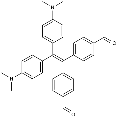 4,4'-(2,2-bis(4-(dimethylamino)phenyl)ethene-1,1-diyl)dibenzaldehyde 结构式