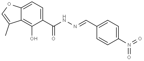 4-Hydroxy-3-methyl-5-benzofurancarboxylic acid (2E)-2-[(4-nitrophenyl)methylene]... 结构式