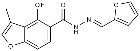 4-Hydroxy-3-methyl-5-benzofurancarboxylic acid (2E)-2-(2-furanylmethylene)hydraz... 结构式