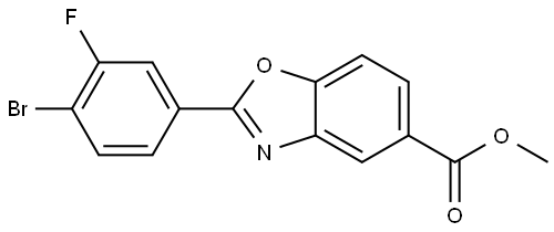 Methyl 2-(4-bromo-3-fluorophenyl)-1,3-benzoxazole-5-carboxylate 结构式