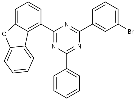 2-(3-BROMOPHENYL)-4-(DIBENZO[B,D]FURAN-1-YL)-6-PHENYL-1,3,5-TRIAZINE 结构式