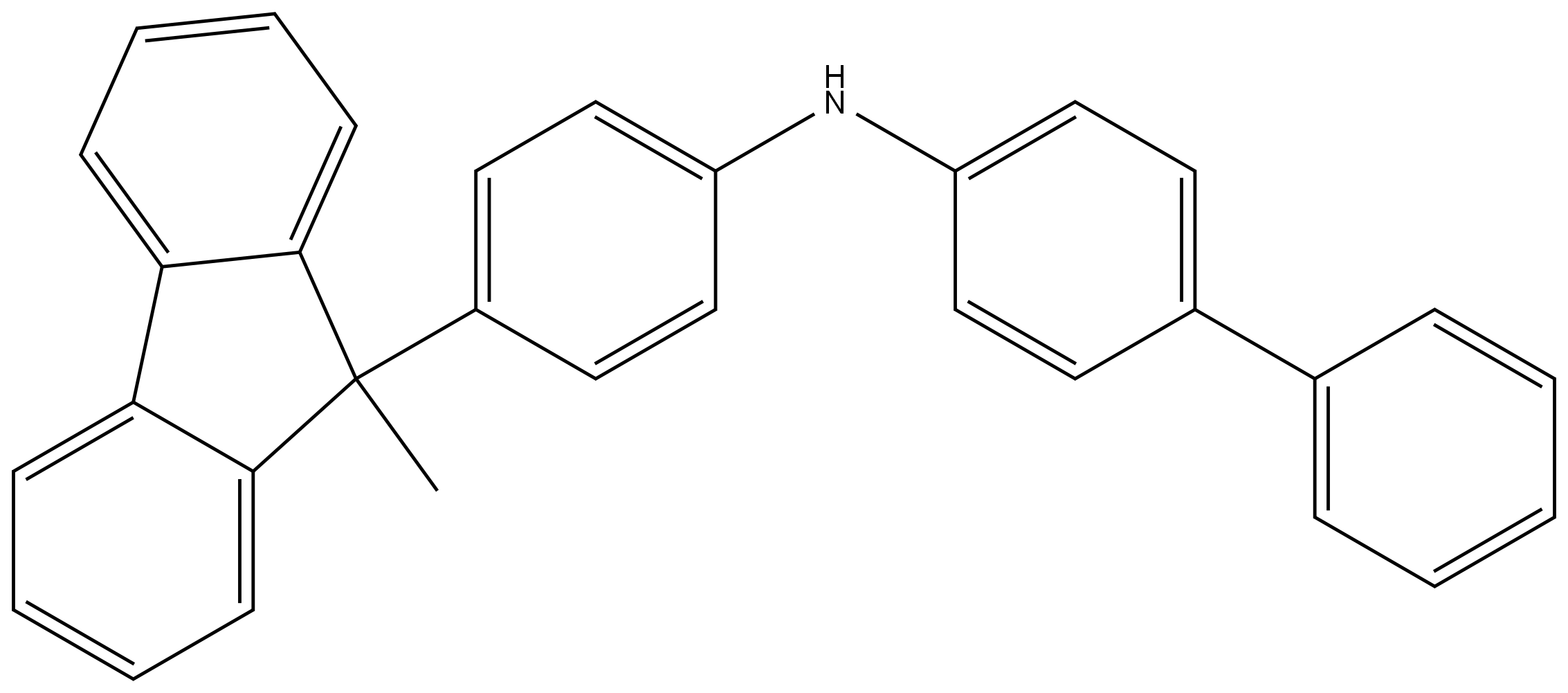 [1,1′-Biphenyl]-4-amine, N-[4-(9-methyl-9H-fluoren-9-yl)phenyl]- 结构式