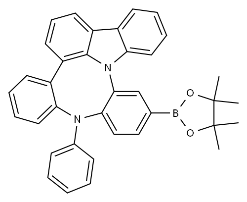 17H-Dibenzo[2,3:5,6][1,4]diazocino[7,8,1-jk]carbazole, 17-phenyl-14-(4,4,5,17-tetramethyl-1,3,2-dioxaborolan-2-yl)- 结构式