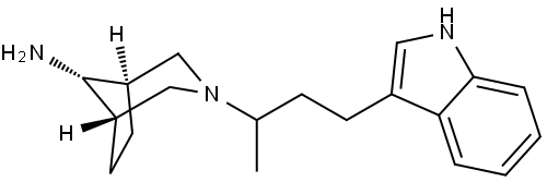 3-Azabicyclo[3.2.1]octan-8-amine, 3-[3-(1H-indol-3-yl)-1-methylpropyl]-, (8-anti)- 结构式