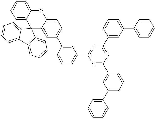 1,3,5-Triazine, 2,4-bis([1,1′-biphenyl]-3-yl)-6-[3-(spiro[9H-fluorene-9,9′-[9H]xanthen]-2′-yl)phenyl]- 结构式