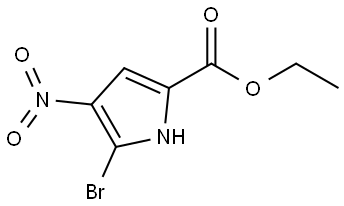 5-溴-4-硝基-1H-吡咯-2-甲酸乙酯 结构式