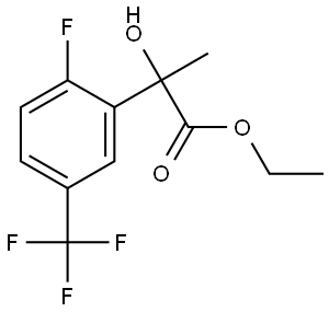 Ethyl 2-fluoro-α-hydroxy-α-methyl-5-(trifluoromethyl)benzeneacetate 结构式