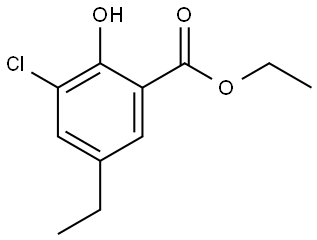 Ethyl 3-chloro-5-ethyl-2-hydroxybenzoate 结构式