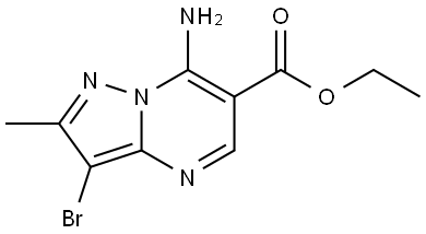 ethyl 7-amino-3-bromo-2-methylpyrazolo[1,5-a]pyrimidine-6-carboxylate 结构式