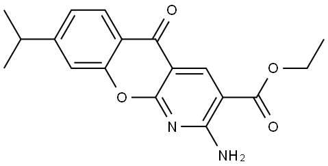 2-氨基-8-异丙基-5-氧代-5H-[1]苯并吡喃[2,3-B]吡啶-3-羧酸乙酯 结构式