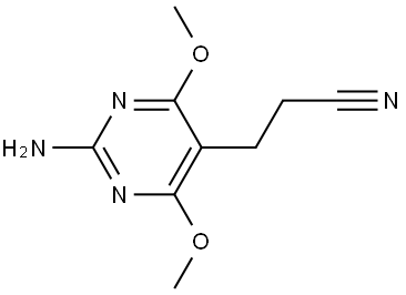 3-(2-氨基-4,6-二甲氧基嘧啶-5-基)丙腈 结构式