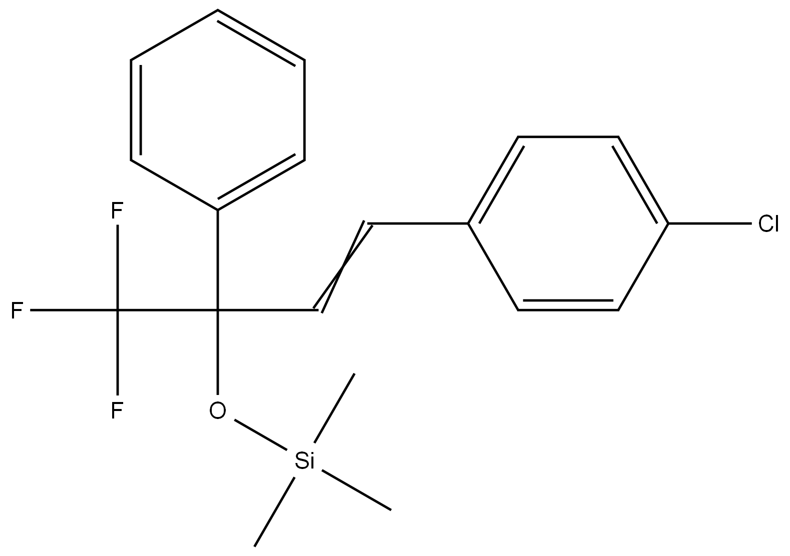 3-(4-Chlorophenyl)-1-phenyl-1-trifluoromethylallyloxy]trimethylsilane 结构式