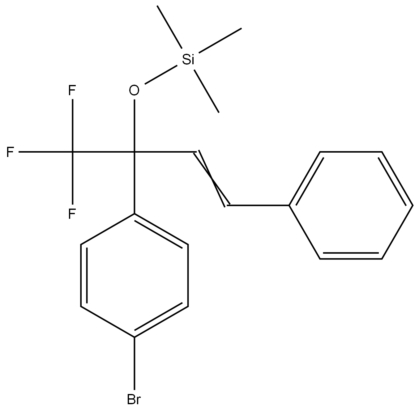 1-(4-bromophenyl)-3-phenyl-1-trifluoromethylallyloxy]trimethylsilane 结构式