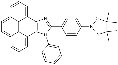 9-Phenyl-10-(4-(4,4,5,5-tetramethyl-1,3,2-dioxaborolan-2-yl)phenyl)-9H-pyreno[4,5-d]imidazole 结构式