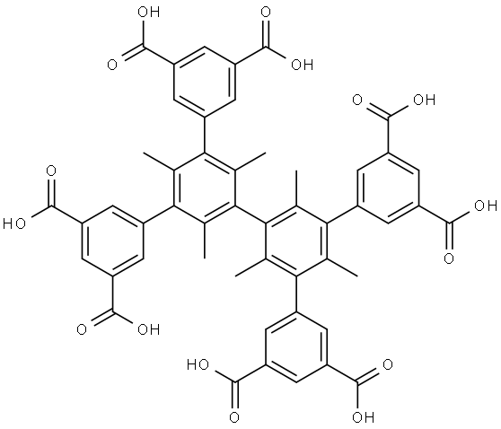 2,2',4,4',6,6'-六甲基-3,3',5,5'-四(3,5-二羧基苯基)联苯 结构式