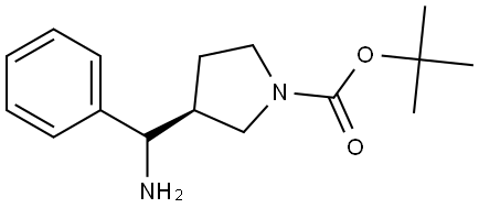 tert-butyl (3S)-3-(amino(phenyl)methyl)pyrrolidine-1-carboxylate 结构式