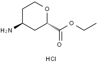 REL-(2S,4S)-4-氨基四氢-2H-吡喃-2-羧酸乙酯盐酸盐 结构式