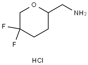 (5,5-二氟四氢2H-吡喃-2-基)甲胺(盐酸盐) 结构式