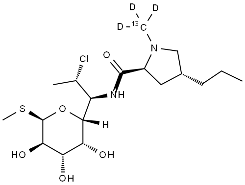 克林霉素-13C-D3 结构式