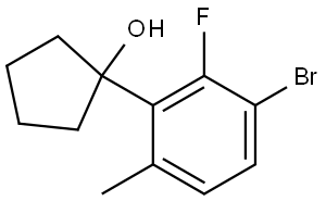 1-(3-bromo-2-fluoro-6-methylphenyl)cyclopentanol 结构式