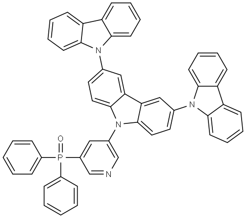 (5-(9'H-[9,3':6',9''-TERCARBAZOL]-9'-YL)PYRIDIN-3-YL)DIPHENYLPHOSPHINE OXIDE 结构式