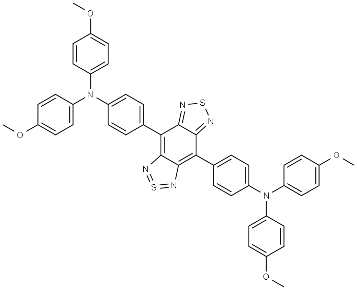 Benzenamine, 4,4′-(2λ4δ2-benzo[1,2-c:4,5-c′]bis[1,2,5]thiadiazole-4,8-diyl)bis[N,N-bis(4-methoxyphenyl)- 结构式