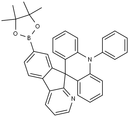 10-phenyl-7'-(4,4,5,5-tetramethyl-1,3,2-dioxaborolane-2-yl)-10H-spiro[acridin-9,9'-indeno[2,1-b]pyridine 结构式