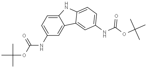 3,6-bis(tert-butoxycarbonylamino)carbazole 结构式