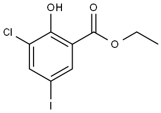 Ethyl 3-chloro-2-hydroxy-5-iodobenzoate 结构式