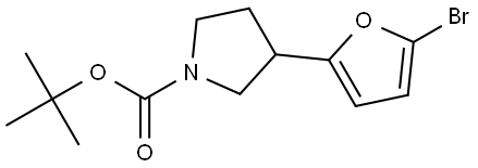 tert-butyl 3-(5-bromofuran-2-yl)pyrrolidine-1-carboxylate 结构式