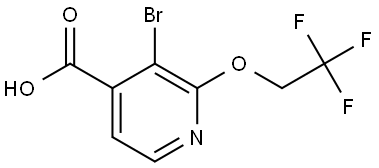 3-Bromo-2-(2,2,2-trifluoroethoxy)-4-pyridinecarboxylic acid 结构式