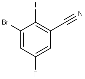 3-Bromo-5-fluoro-2-iodobenzonitrile 结构式