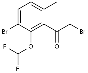 2-Bromo-1-[3-bromo-2-(difluoromethoxy)-6-methylphenyl]ethanone 结构式