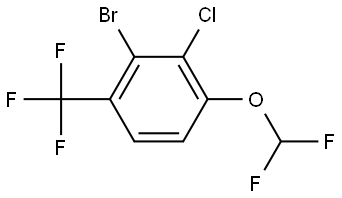 2-Bromo-3-chloro-4-(difluoromethoxy)-1-(trifluoromethyl)benzene 结构式