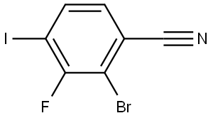 2-Bromo-3-fluoro-4-iodobenzonitrile 结构式