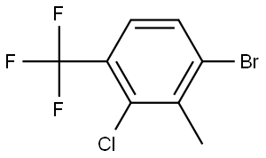 1-bromo-3-chloro-2-methyl-4-(trifluoromethyl)benzene 结构式