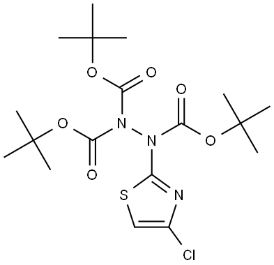 2-(4-氯噻唑-2-基)肼-1,1,2-三羧酸三叔丁酯 结构式