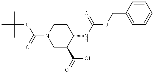 (3S,4S)-1-Boc-4-Cbz-amino-piperidine-3-carboxylic acid 结构式