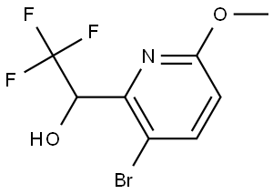 3-Bromo-6-methoxy-α-(trifluoromethyl)-2-pyridinemethanol 结构式