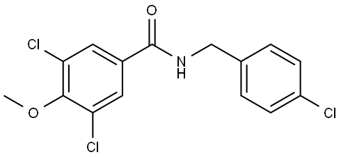 3,5-Dichloro-N-[(4-chlorophenyl)methyl]-4-methoxybenzamide 结构式