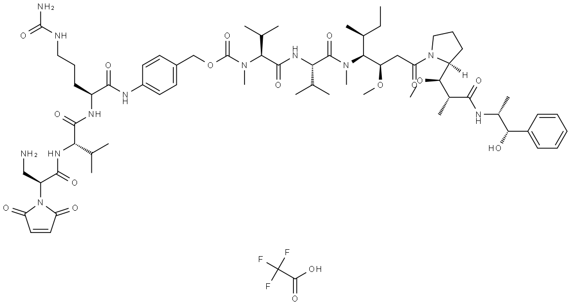 化合物 MDPR-VAL-CIT-PAB-MMAE TFA 结构式